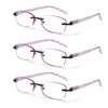 FEIVSN 3-Pack Rimless Reading Glasses For Women, Lightweight Spring Hinge