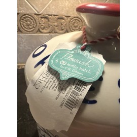 Molly Hatch FLOURISH Cookie Canister Jar Bird Red White Blue NEW Anthropologie?