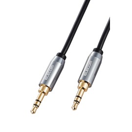 Elecom ECDH-35M10BK Audio Cable Earphones, 3 Poles, 3.5 mm Stereo Mini Plug, 3.3 ft (1 m) AUX [Low Signal Distortion and Transmission Loss] Headphones/Smartphones/PC/Home Stereos/Car Stereos/Speakers,