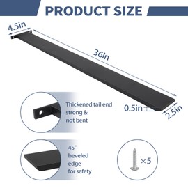 TPSHKE 2 Pack 36 inch Free Hanging Island Countertop Bracket, Solid Heavy Duty Steel Hidden Granite Countertop Support Floating Bracket , DIY Projects , Screws Included