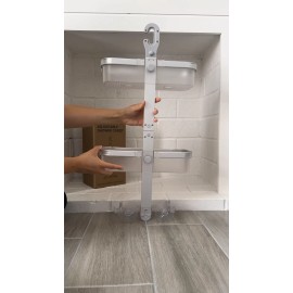 LAMU 3-Tier Hanging Shower Caddy Rustproof Organizer Over Showerhead Hooks