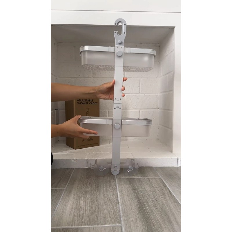 LAMU 3-Tier Hanging Shower Caddy Rustproof Organizer Over Showerhead Hooks