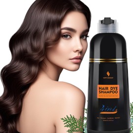 Happy Innocent Hair Dye Shampoo for Gray Hair-Chestnut Brown Hair Color Shampoo,4 In 1 Easy to use Natural&Long Lasting Looking Ammonia Free
