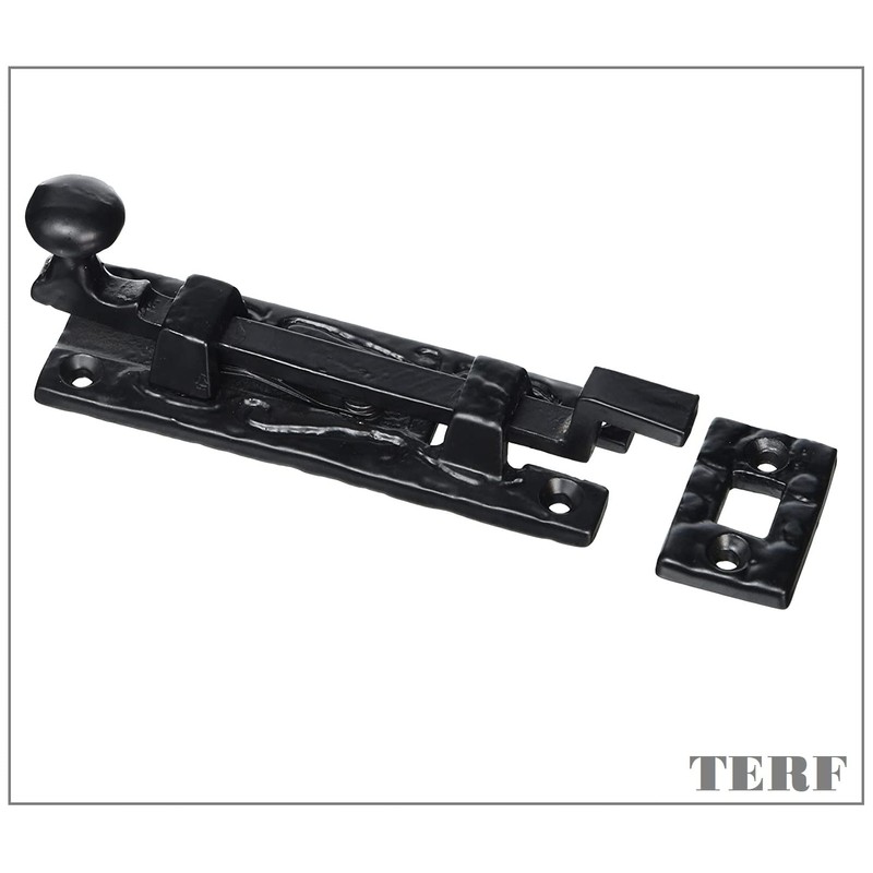 TERF® Traditional Antique Black Necked Tower Door Bolt Barrel Slide