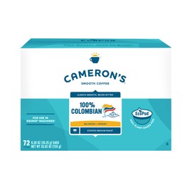 Cameron's Coffee 100% Colombian Single-Servie Coffee Pods, Medium Roast, 100% Arabica, 72 Count (Pack of 1)