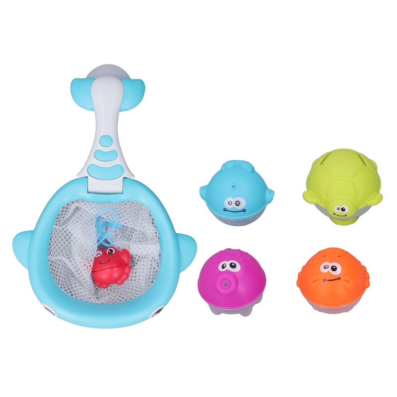 Floating Squirts Animal Toys Set Fishing Net Bath Toy Sets
