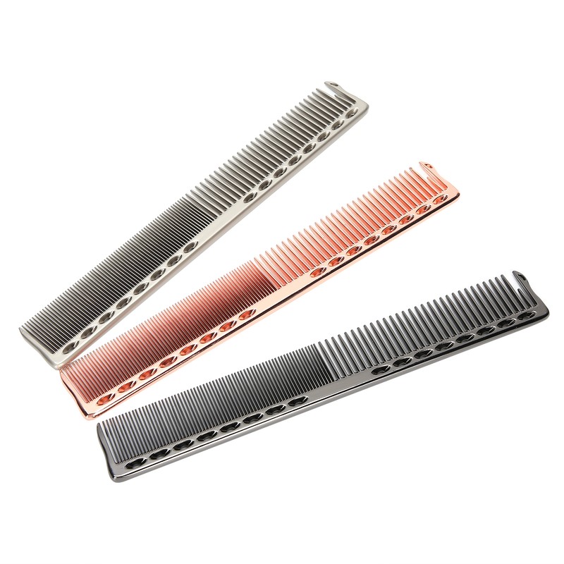 3pcs Space Aluminum Comb Set AntiStatic Wide Fine Tooth Hair