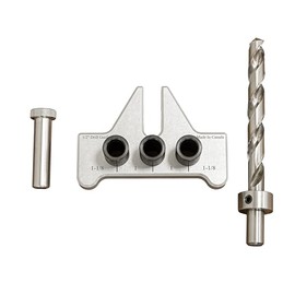 JessEm 08350 3/8" Precision Dowelling Jig Kit with Main Body & Angle Base – Durable Stainless Steel, Accurate Alignment, Laser-Etched Markings – Professional Wood Joinery Tool for Cabinet & Furniture