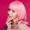 Wig for Women - Colourful Bob Wig with Party Sunglasses,