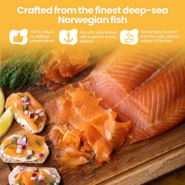 OCEANZEN Smoked Norwegian Salmon – 6oz Pack (Pack of 6), Ready-to-Eat & Premium Quality, Sustainably Sourced – Keto & Paleo Friendly – Perfect for Bagels, Sushi, and Charcuterie Boards(36oz) Box