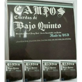 Campos Music Bajo Quinto Strings 4 Sets. Cuerdas de  BAJO QUINTO Stainless Steel USA made