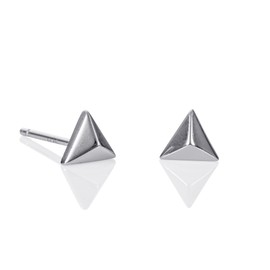 Namana Triangle Earrings in 925 Sterling Silver, Tiny Earrings for Women and Girls, Simple 925 Sterling Silver Stud Earrings for Women in a Triangle Shape, Silver Jewellery for Women