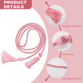 66 Inches Tassel Cord Graduation, Braided Solid Color Honor Cords, Graduation Honor Cords Rope Belt, Graduation Ropes High Honor for Grad Days (Pink)