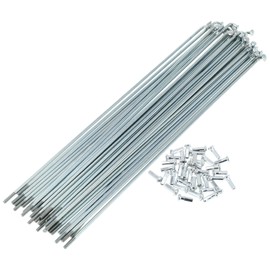 TUCKBOLD Bicycle Spokes Bicycle Wheel Spokes Silver Tone Nipple 1 Set 13G 213 mm Length 45 Galvanised Steel