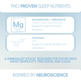 The Supplement Stack - Double Sleep+ - Magnesium L-Threonate & Apigenin - Natural Bedtime Stack for Deep Sleep, Night-Time Relaxation & Recovery - UK Company