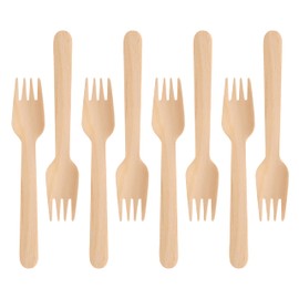 GoCoPack Wooden Cutlery: Pack of 200 Disposable Wooden 16cm Forks - Eco Friendly 100% Compostable and Biodegradable