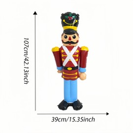 107CM Christmas Inflatable Decorations Christmas Gnome Nutcracker Soldier Gingerbread Man Christmas Soldier Decoration with Ground Nails for Indoor Outdoor Xmas Lawn Yard Decorations (Nutcracker)