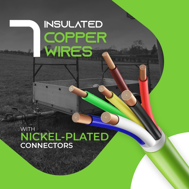 GEARit 7-Way Trailer Extension Cord (12 Feet) 7-Pin Trailer Plug