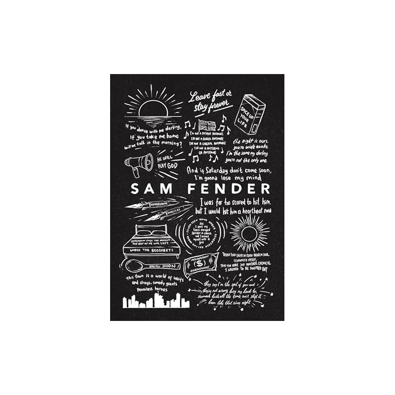 Sam Fender Doodle Lyric Poster - Sam Fender Print Gifts