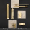 QOGRISUN 5-Pack Solid Brass Cabinet Pulls Back Plates, Rectangle Cabinet