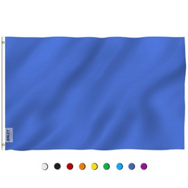 Anley Fly Breeze 3 x 5 Foot Solid Blue Flag - Vibrant Colour and UV-Resistant - Canvas Header and Double Stitched - Plain Blue Flags Polyester with Brass Eyelets 3 x 5 Ft