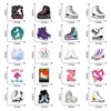 62Pcs Ice Skating Stickers Pack, Cartoon Cute Vinyl Waterproof Decals