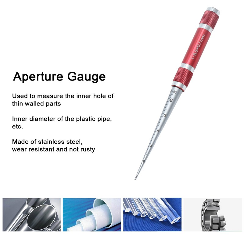 Aperture Gauge Tapered Hole Ruler Stainless Steel Inner Hole Diameter