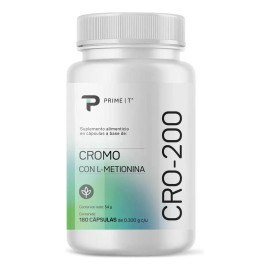 Cromo 180 Cápsulas Primetech Cro-200. El Polinicotinato De Cromo Es Una Combinación De Ácido Polínico Con Niacina Para Mayor Biodisponibilidad Y Absorción Que El Picolinato De Cromo
