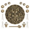 "Six Horses" Brass Cabinet Face Plate Backplate Set – 5.5",