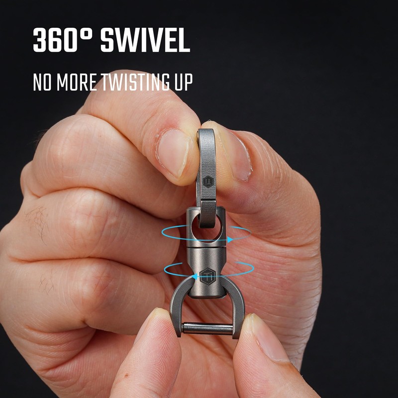 KeyUnity KM13 Rotating Key Ring with D-Ring Key Shackle, Key