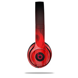 WraptorSkinz Skin Compatible with Beats Solo 4, 3, 2 Wireless Headphones - Fire Red - Decal Vinyl Wrap (Headphones NOT Included)