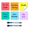 Reusable Dry Erase Sticky Notes - 6 Pack of 4″x4″