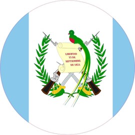 StickerTalk Circular Guatemala Flag Vinyl Sticker, 10 inches by 10 inches