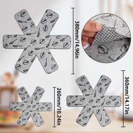 Pack of 12 Pan Protectors, Pan Protectors, Pot Protectors, Felt Pan Protectors, Stacking Protection, 3 Different Sizes, Pan Protectors to Protect Against Scratches (12 Pieces 38-33-22 cm -B)