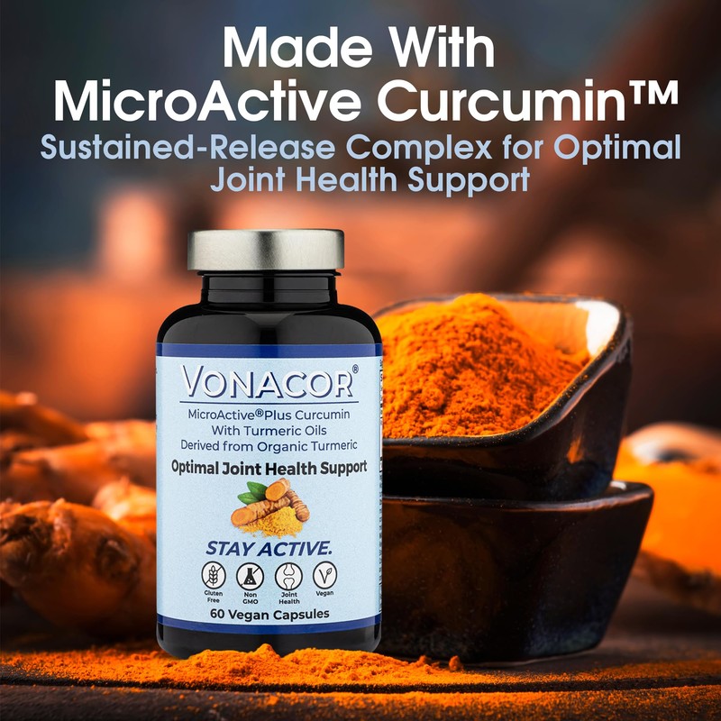 Vonacor, Highly Absorbable MicroActive Curcumin with Turmeric Oil Extract 500mg