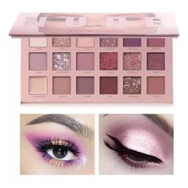 Eco R. Paleta Sombras Nude New 18 Tonos Rosa Glitter Café Mayoreo