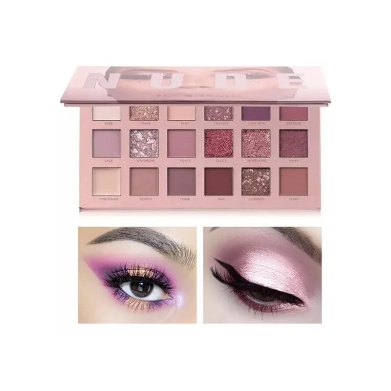 Eco R. Paleta Sombras Nude New 18 Tonos Rosa Glitter