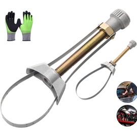 Adjustable Oil Filter Wrench - OilFilter Removal Tool with Non-Slip Strap for Cars, Trucks, Excavators (1-Piece)