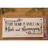 Handmade Wooden Hanging Wall Plaque Home Built on Love and