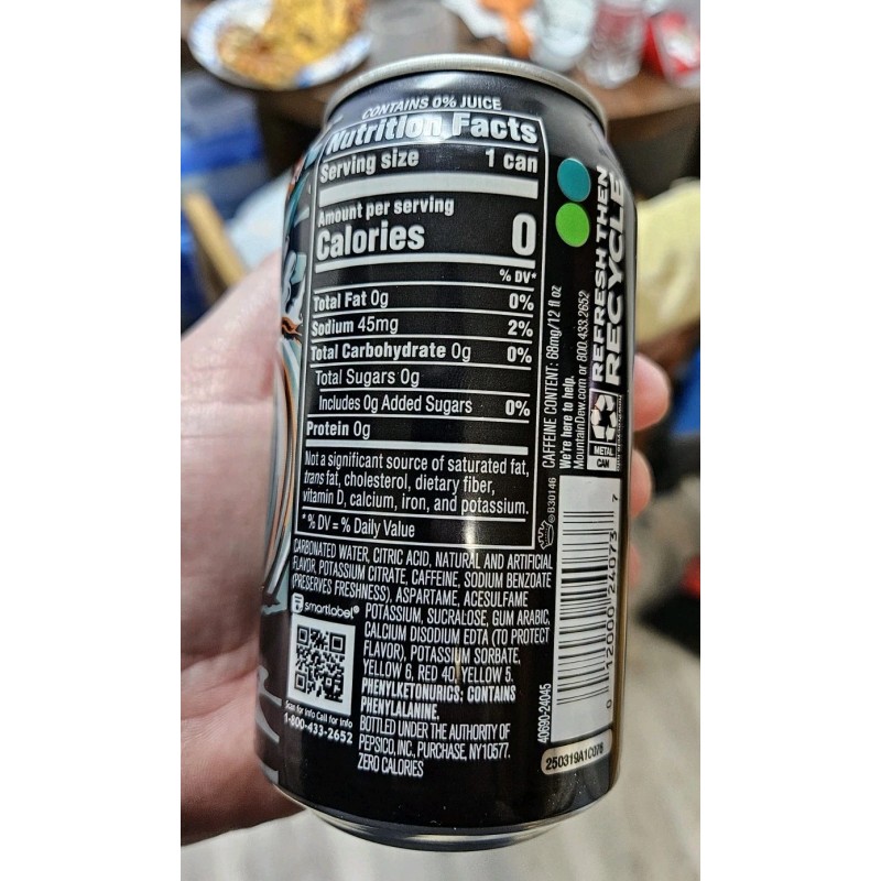 Mountain Dew One (1) 12 oz. Can MTN Dew Zero