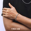 VEXXS Rope Bracelet for Men (5mm-White Gold, 8.50)