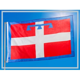 PHENO FLAGS Piedmont Flag – Piedmont Flag 90 x 150 cm with Brass Eyelets – Weatherproof Italy Flag for Flagpole – 100% Polyester
