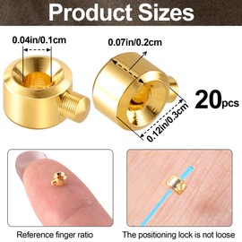 Joez Wonderful 20pcs Crimp Beads for Jewelry Making, Gold Spacer Beads Metal Bead Stopper Crimp Charms for Bracelet Necklace Ends Accessories