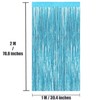 Blue Tinsel Curtains for Birthday Party Decorations, Photo Booth Backdrop
