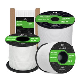 Abma Cord Paracord 2mm 15m 100% Nylon Rope 1 Strand Type I Parachute Cord - Max. 45kg (100lbs) - White