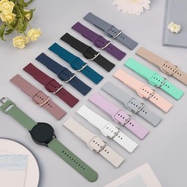 4 Pack Bands Compatible with Garmin Vivoactive 6 / Vivoactive 5 / Vivoactive 3 Watch Band, Soft Silicone Sport Wristand for Garmin Venu 2 Plus/Venu Sq/Venu (SmokePurple/MilkTea/Starlight/PinkSand)