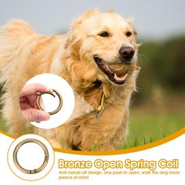 Carabiner Hook, Round, 27 mm, Pack of 10 for Handbags, Key Rings, Clips, Buckle with Spring, Steel, Bronze, Lobster Clasp,