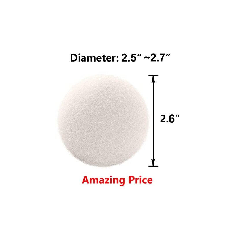 Otylzto Wool Dryer Balls 6-Pack, Drying Balls for Laundry,Reusable As