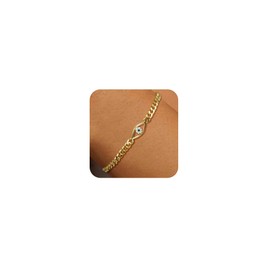 Coshilta Gold Bracelets For Women Eye of Devil - Gold Plated Bracelets For Women - Non Tarnish, Waterproof Bangle Bracelets For Women - Gold Filled & Gold Plated Bracelet Collection Link Chain