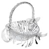 Wedding Flower Girl Basket Silver Hand Flower Basket Romantic Rhinestone